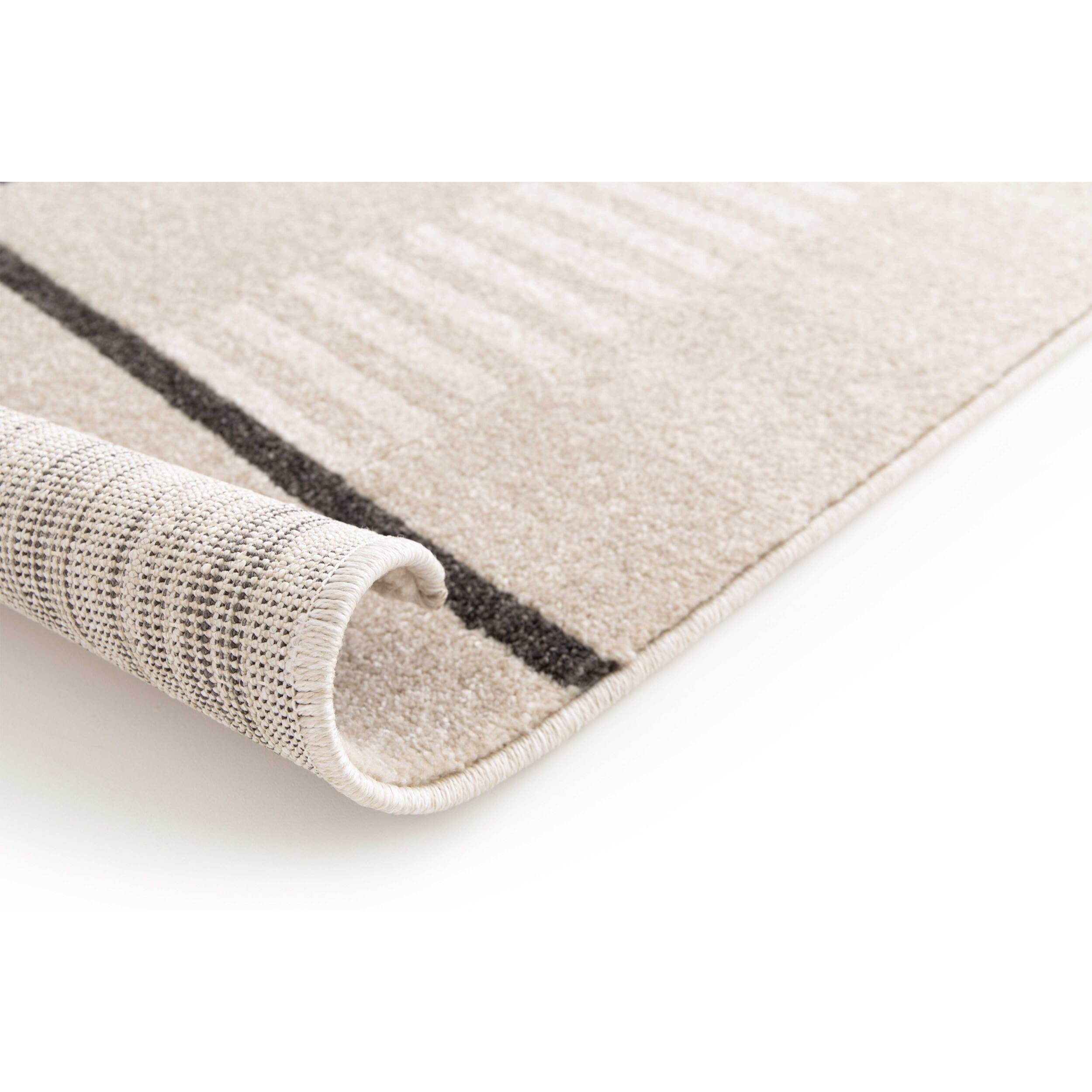 DOMUS Alfombra pelo corto diseÃ±o geomÃ©trico en beige, varias medidas disponibles.