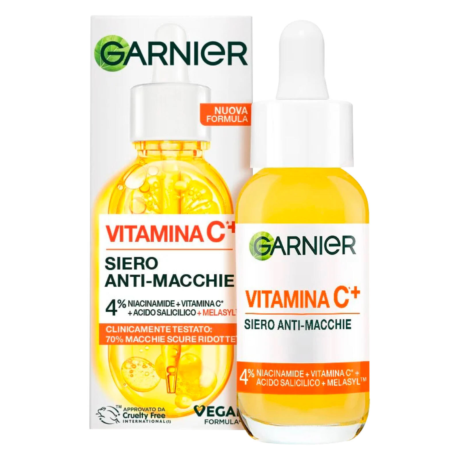 Siero Viso Anti-Macchie SkinActive Vitamina C+ Illuminante Uniformante Antiossidante con Acido Salicilico Niacinamide e Melasyl - Flacone da 30ml