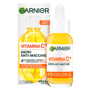 Siero Viso Anti-Macchie SkinActive Vitamina C+ Illuminante Uniformante Antiossidante con Acido Salicilico Niacinamide e Melasyl - Flacone da 30ml