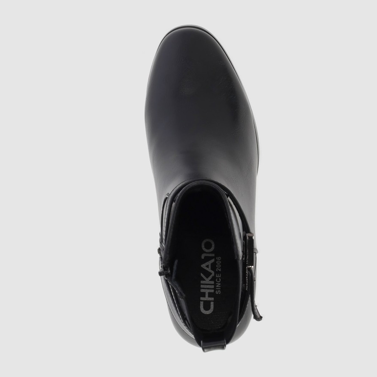 Botines de Piel Sintética - Negro - Tacón: 6 cm