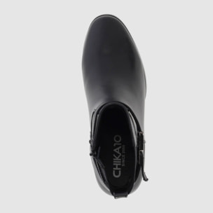Botines de Piel Sintética - Negro - Tacón: 6 cm