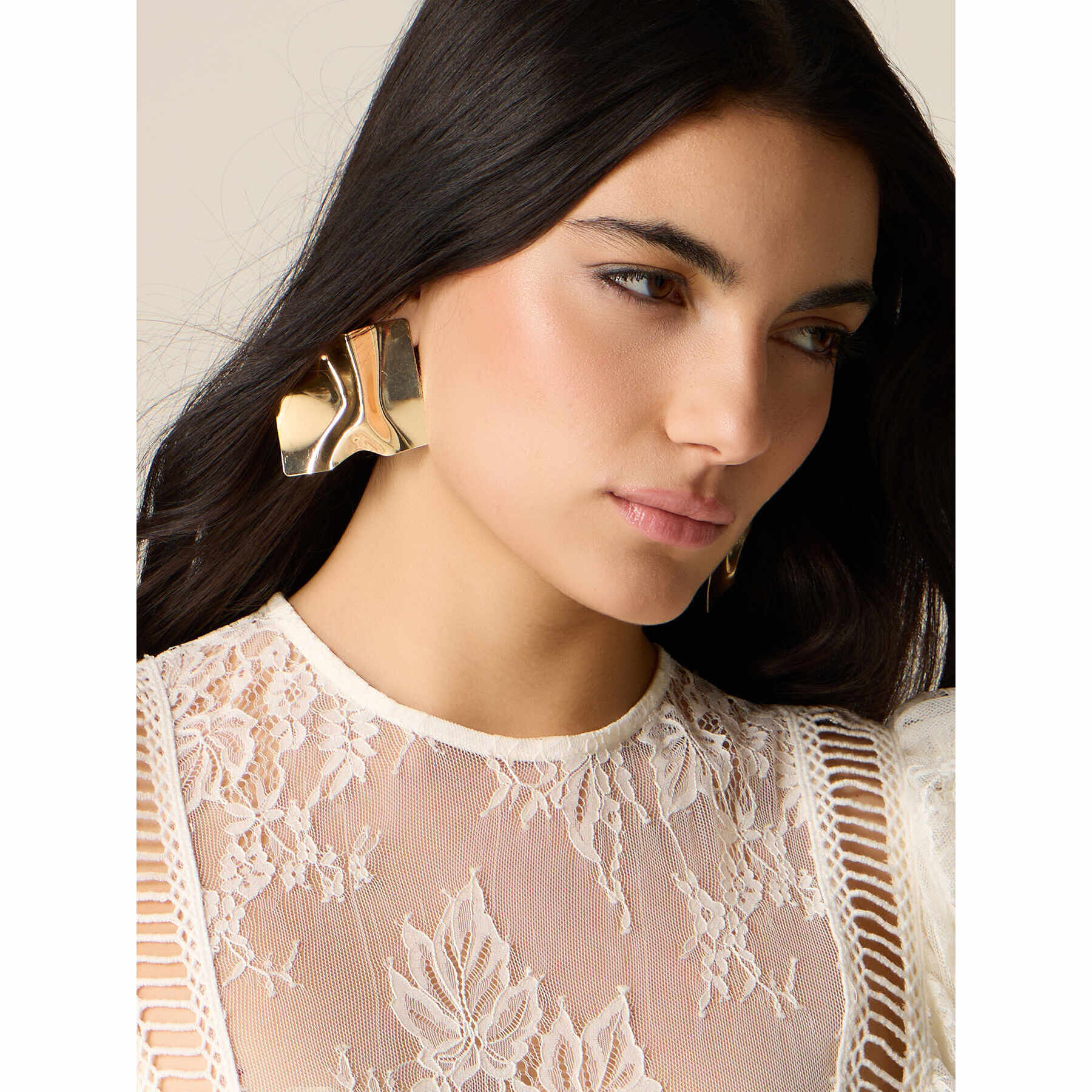 Oltre - Top in tulle ricamato see-through - Bianco