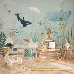 Papier peint créatures de la mer Intissé