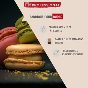 Poche à douille professionnelle réemployable et 3 douilles inox 28 cm FM Professional Pâtisserie