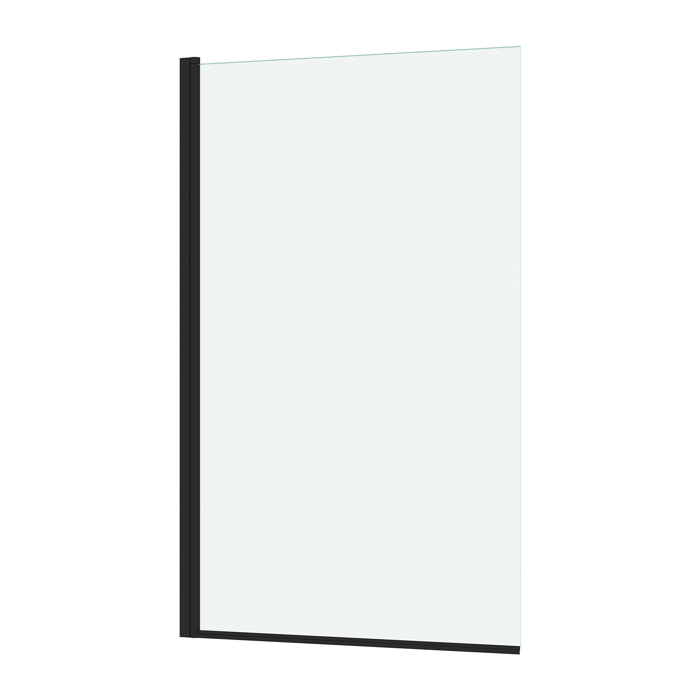 Pare baignoire Rabattable 70x120cm - Profilé Noir Mat - Verre Trempé 4mm - ELEMENTARY