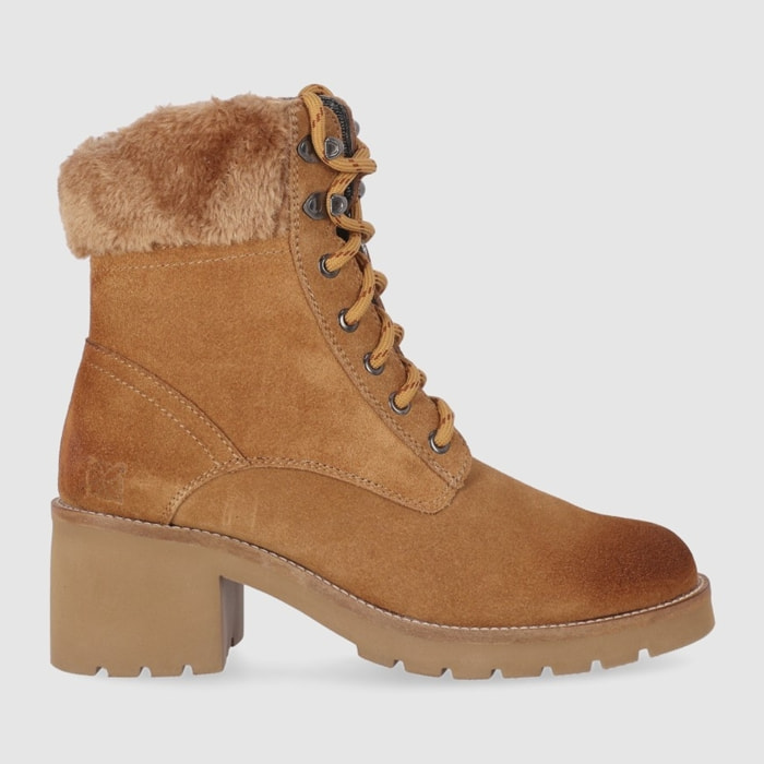 Botines de Serraje - Cuero - Tacón: 6 cm