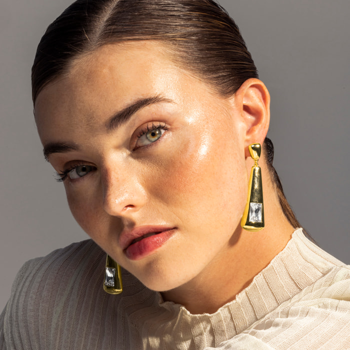 Pendientes acabado en oro amarillo de 18k