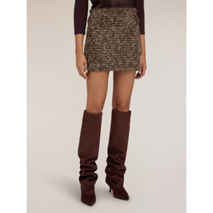 Motivi - Minigonna in tweed - Marrone