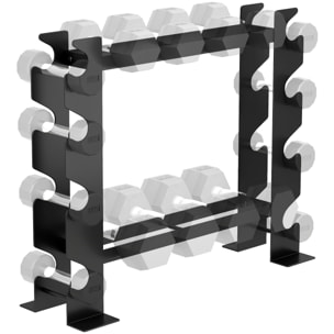 Soporte Mancuernas de 4 Niveles, Estante de Almacenamiento de Pesas de Acero Resistente para Mancuernas, Kettlebells, para Entrenamiento en Gimnasio Casa, Carga 200 kg, 70x21x55 cm