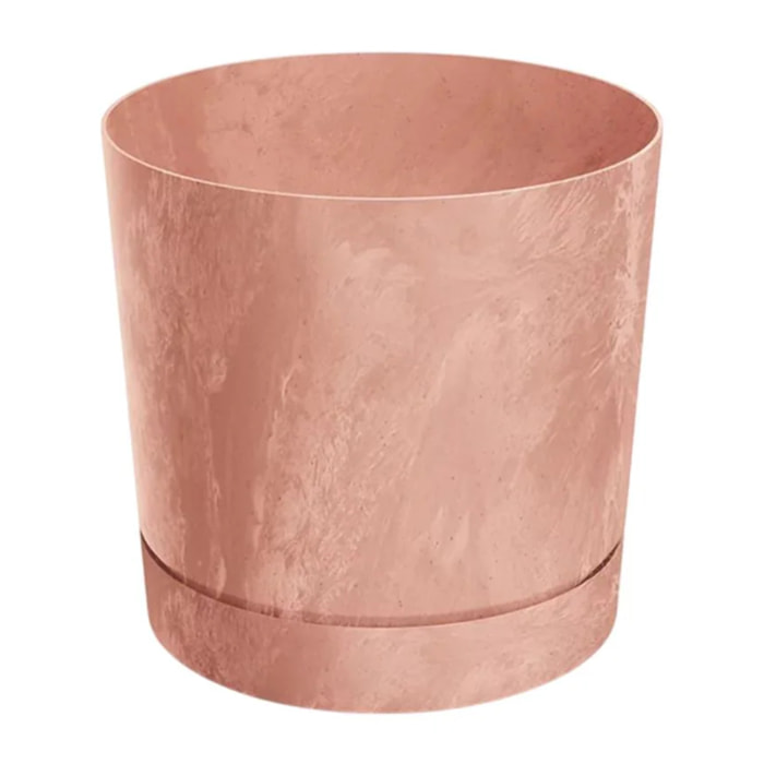 Maceta Pure cemento plato integrado terracota  D 24 x 23