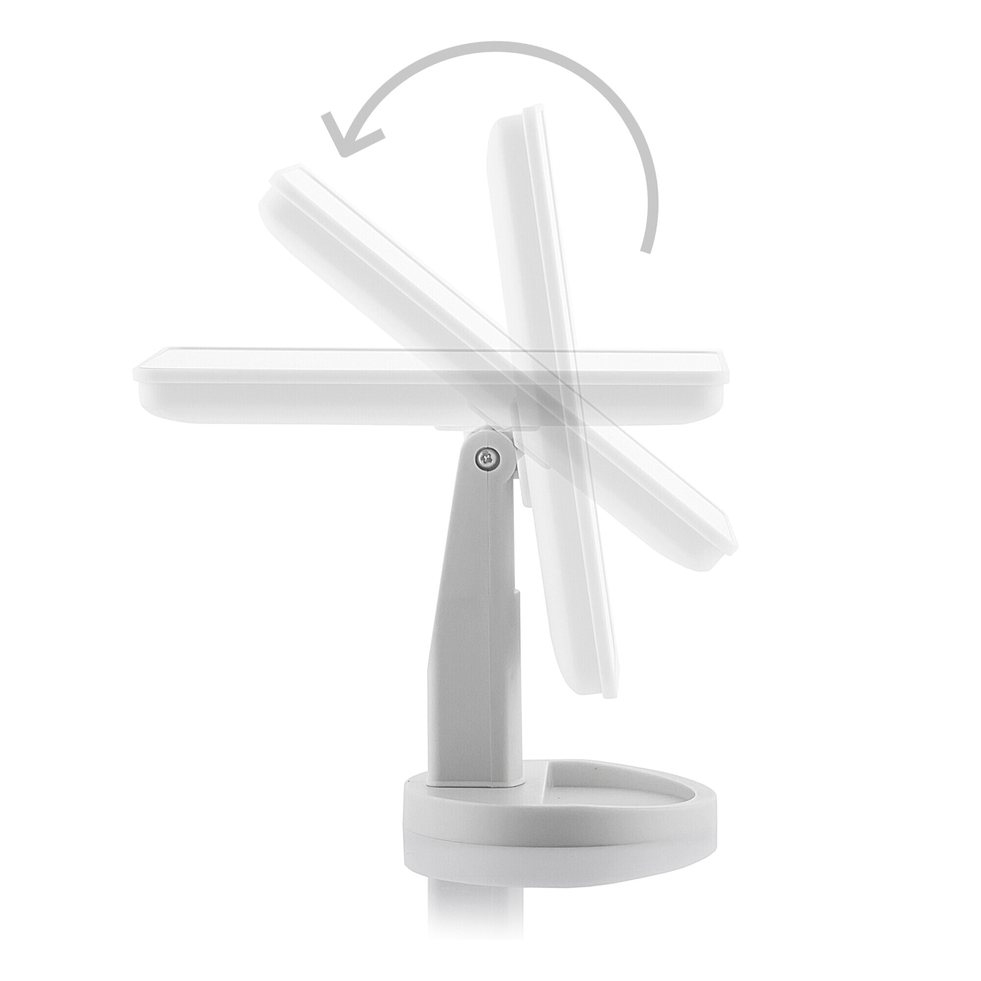 Specchio LED Touch da Tavolo - ABS e Vetro - Bianco - 17x27x12 cm