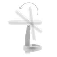 Specchio LED Touch da Tavolo - ABS e Vetro - Bianco - 17x27x12 cm