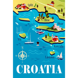 Tableau  les iles de croatie Toile imprimée