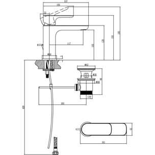 Mitigeur lavabo O.novo sans tirette chrome