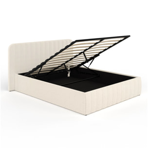 Lit coffre Valentina 140x190cm tissu bouclette