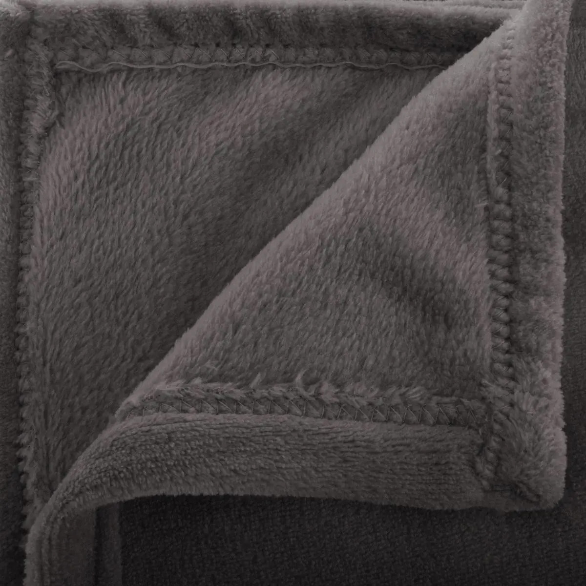 Plaid flanelle gris  180x230cm