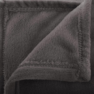 Plaid flanelle gris  180x230cm