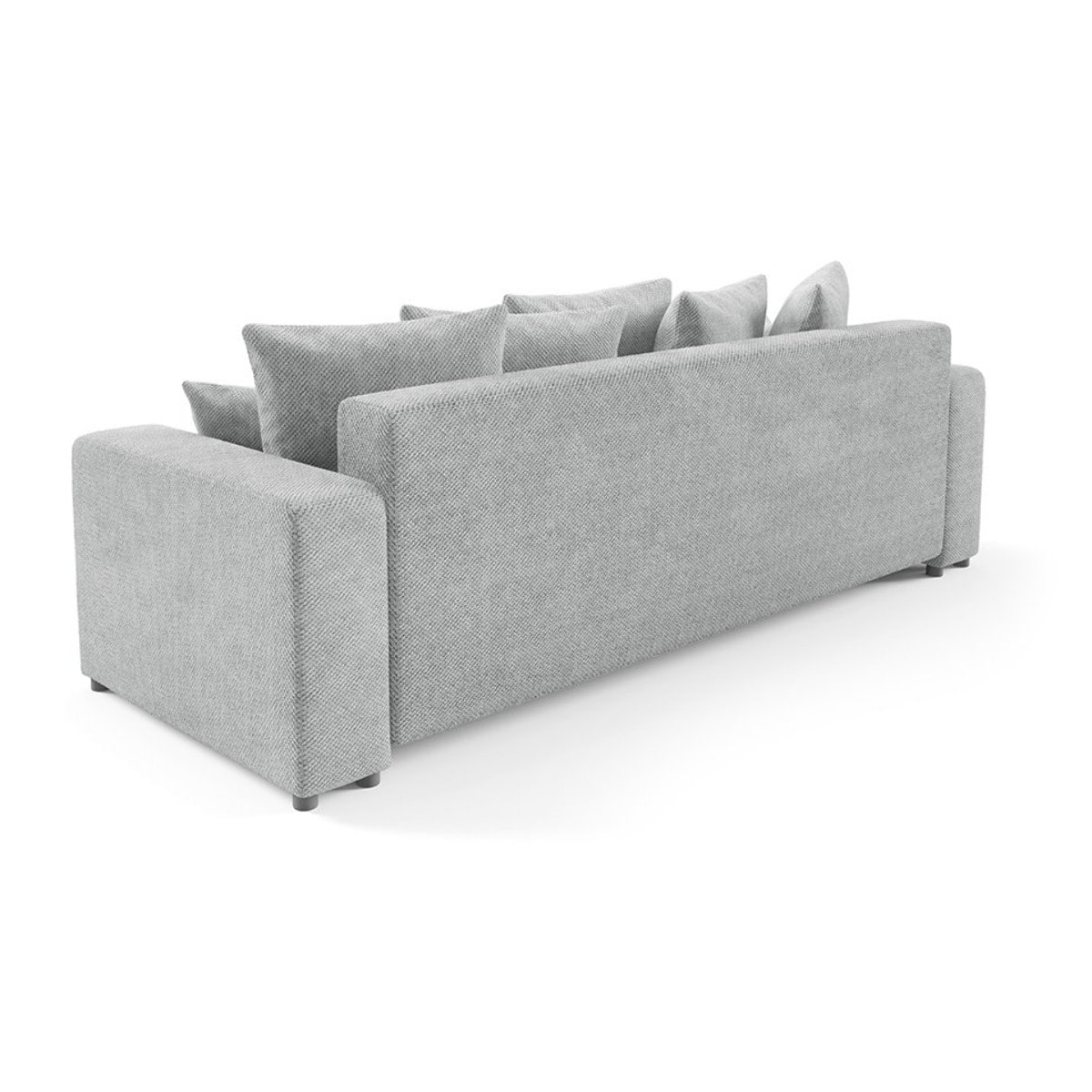 GLORIA - Canapé droit convertible 3 places en tissu gris