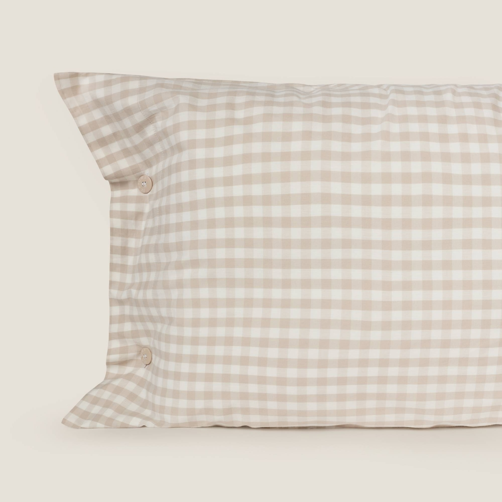 Funda almohada algodón cuadros Kimcuad color gris piedra