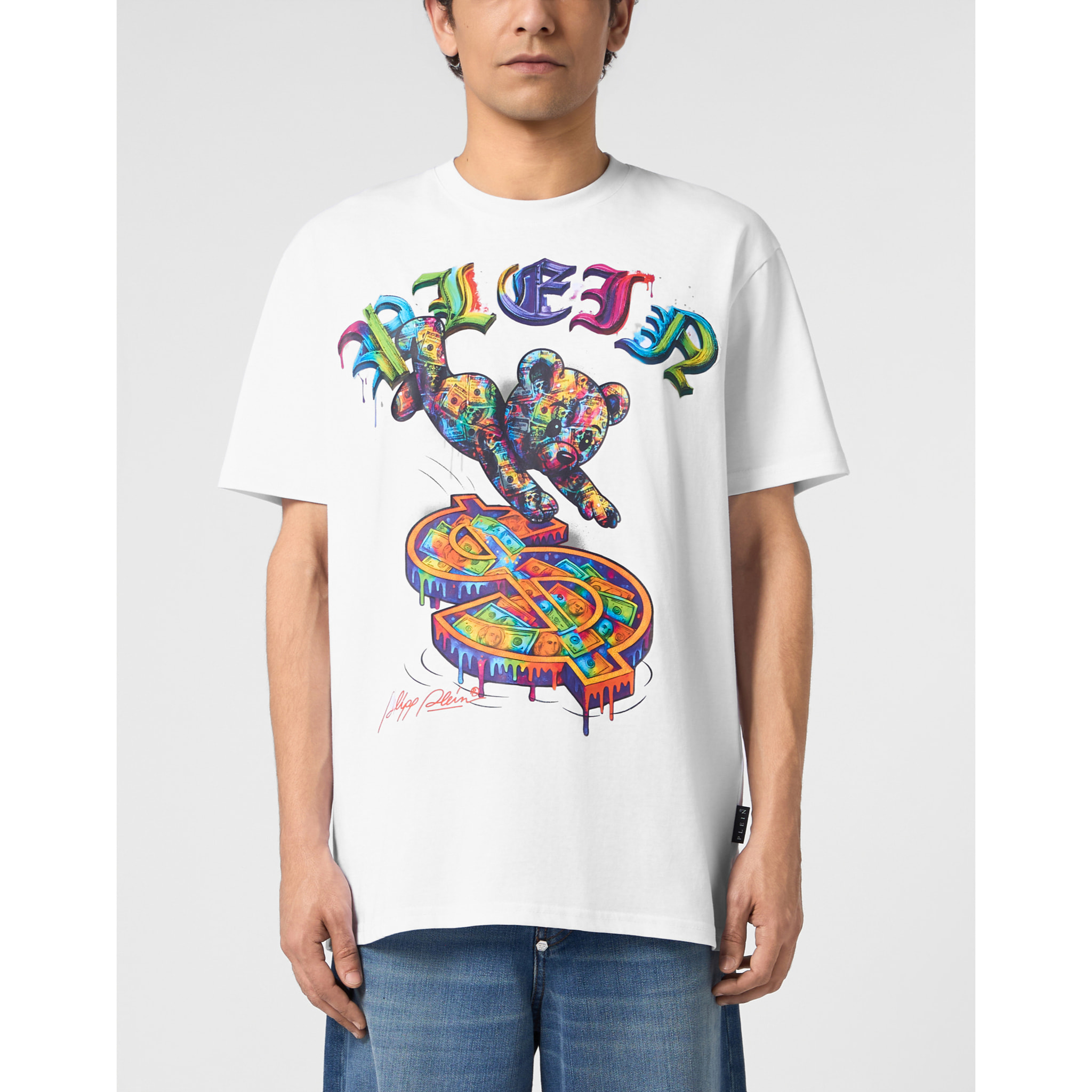 PHILIPP PLEIN Camiseta de cuello redondo y manga corta TEDDY