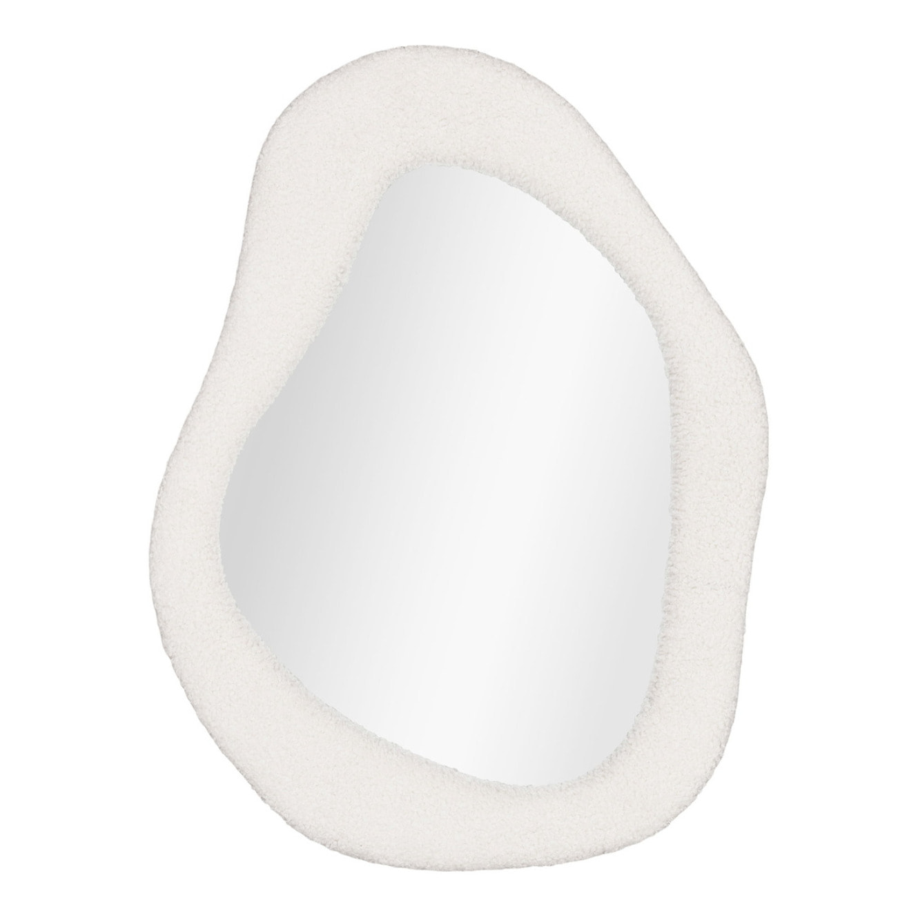 Specchio Bosa da parete con cornice in teddy bianco 46,5×61 cm