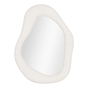 Specchio Bosa da parete con cornice in teddy bianco 46,5×61 cm