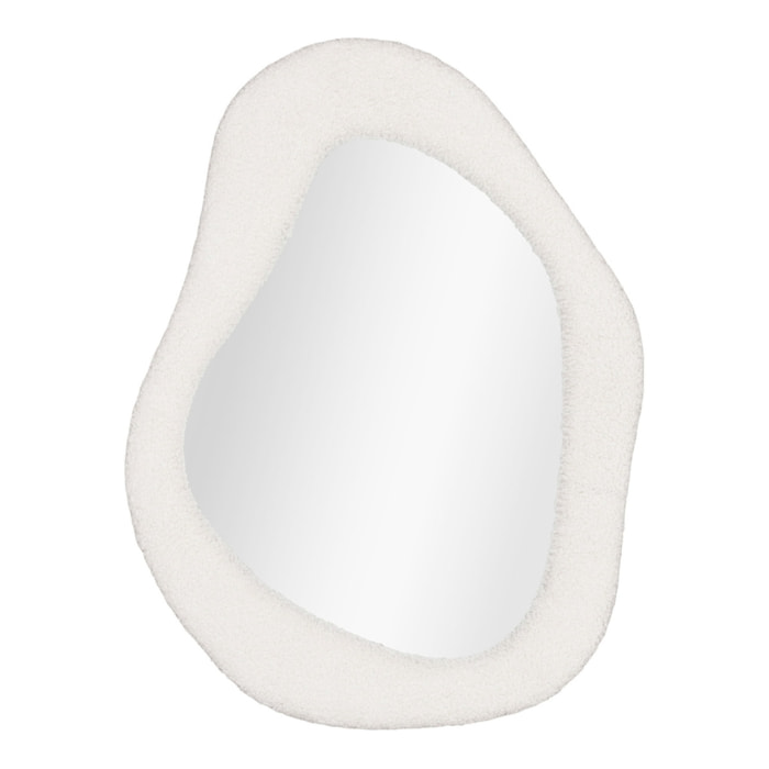 Specchio Bosa da parete con cornice in teddy bianco 46,5×61 cm