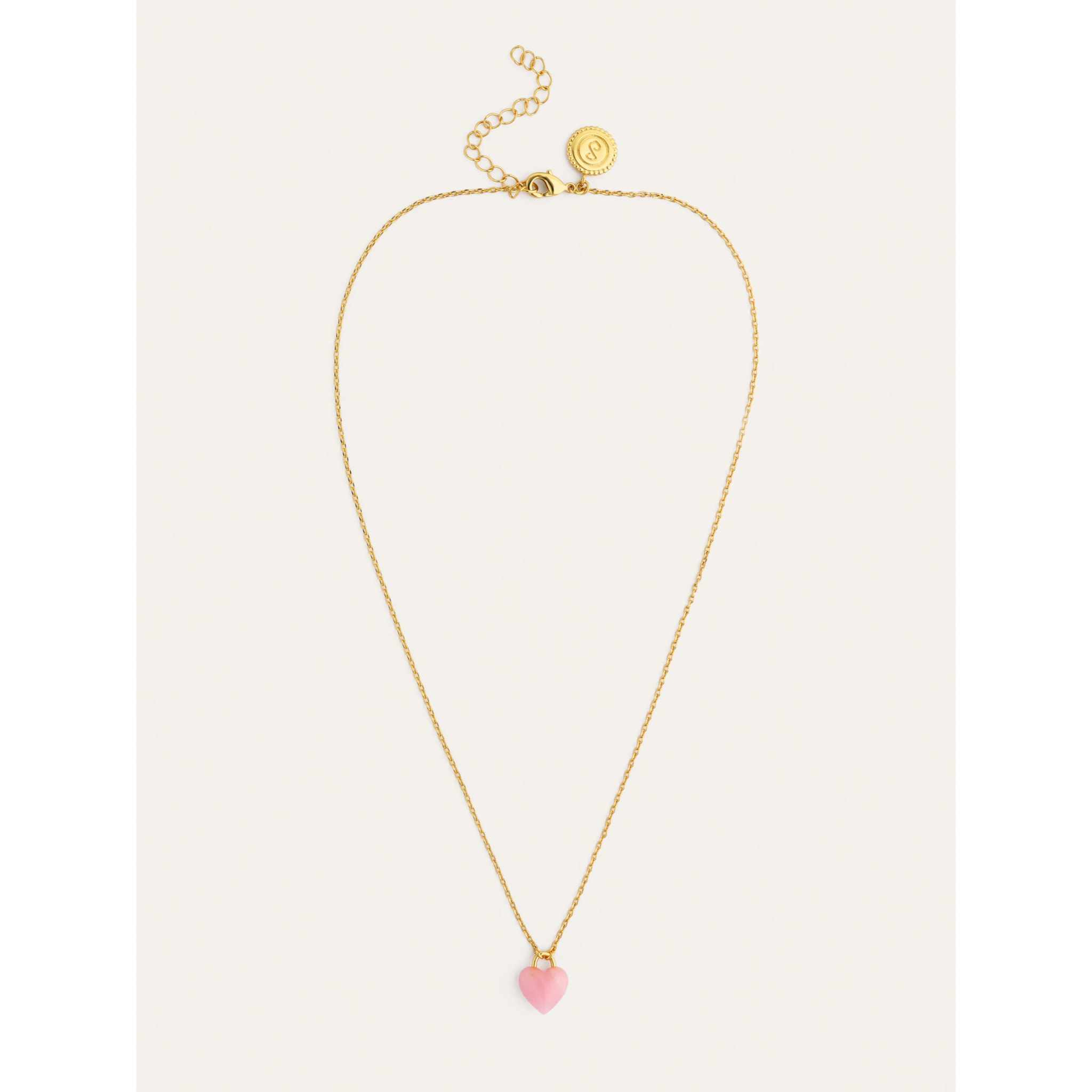 Collana Sweet Heart Pink Stone Placcato Oro