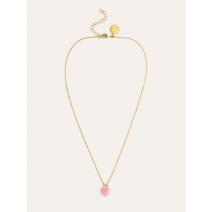 Collana Sweet Heart Pink Stone Placcato Oro
