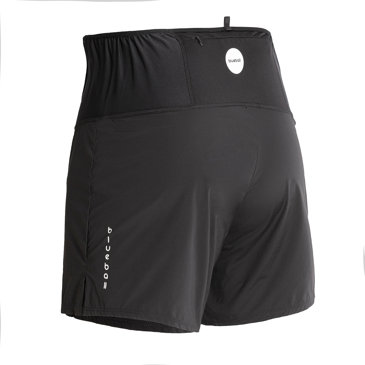 Pantalón corto de trail running negro, holgado y de alto rendimiento con bolsillos integrados