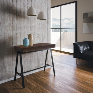 Consolle allungabile 90x40/300 cm Banco Noce telaio Antracite