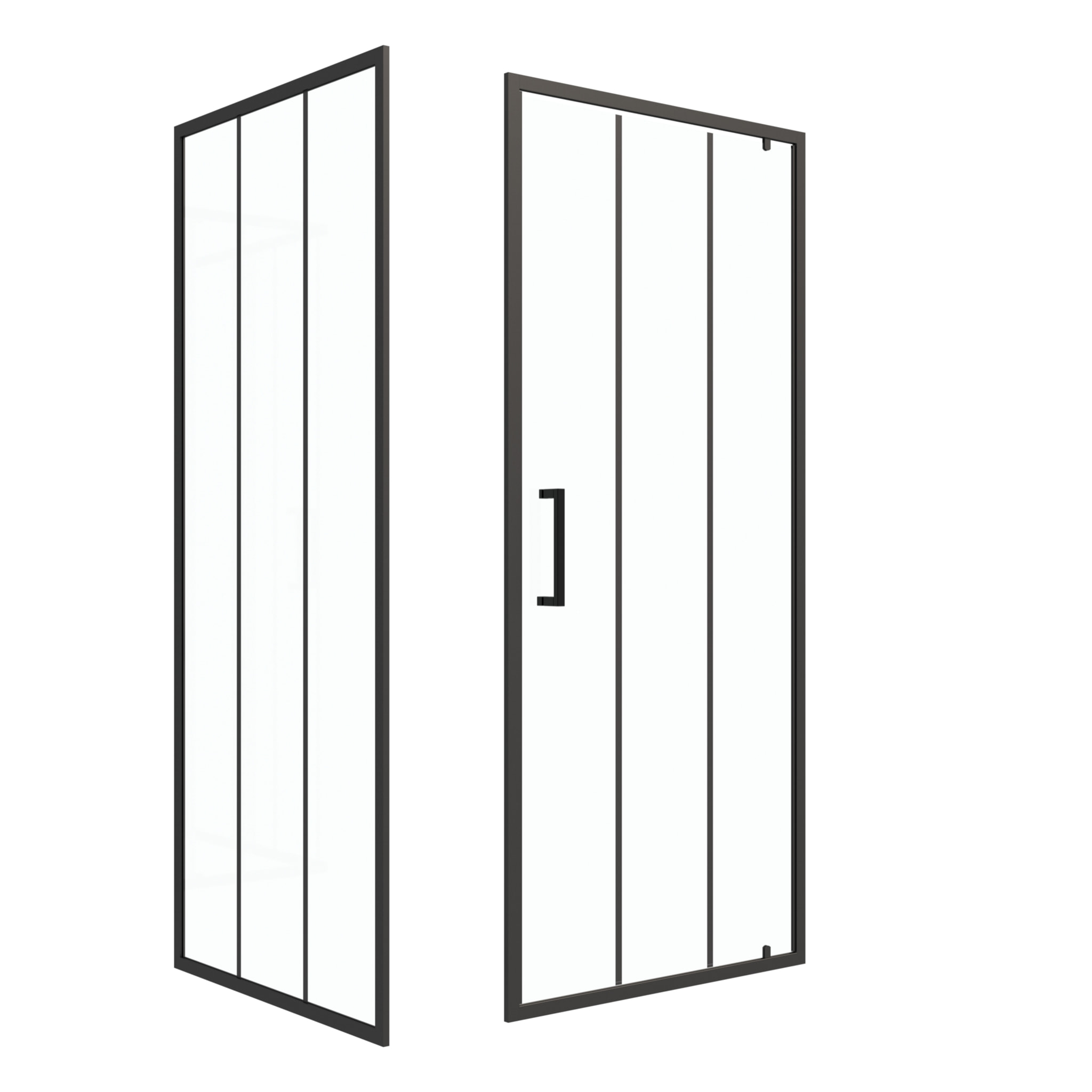 Porte de douche serigraphiee - 90x200cm + Paroi retour - 90x200 cm - PORTE PIVOTANTE