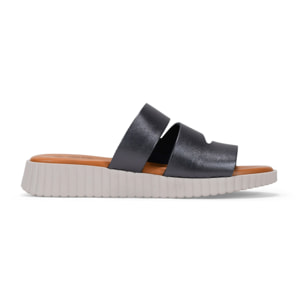 Sandalias con cuña plomo destalonadas