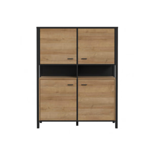 Vaisselier 4 portes en bois effet chêne - MIAMI