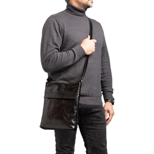 Borsa a tracolla  da uomo In Vera pelle Made in Italy 26x34x5 cm