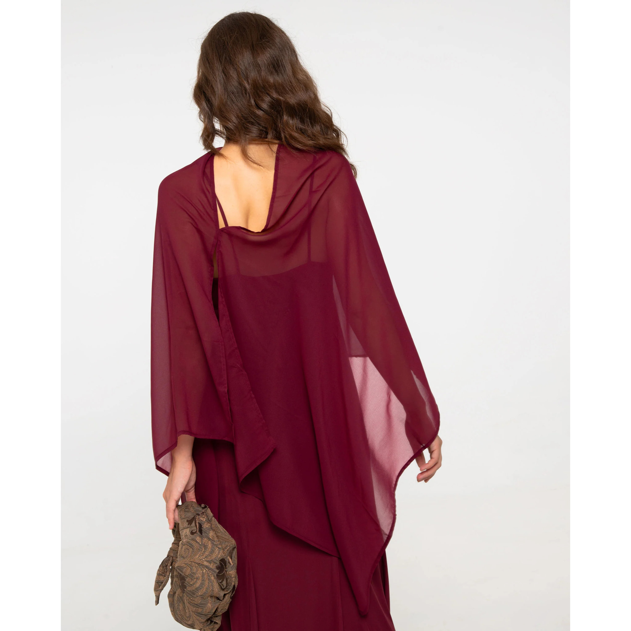 Vestido midi de corte imperio con tirantes