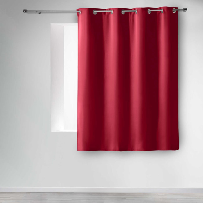 Rideau court obscurcissant 90 % adapté radiateur - Carmin