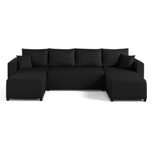 Regala - canapé panoramique - 7 places - convertible avec coffre - en tissu - Noir