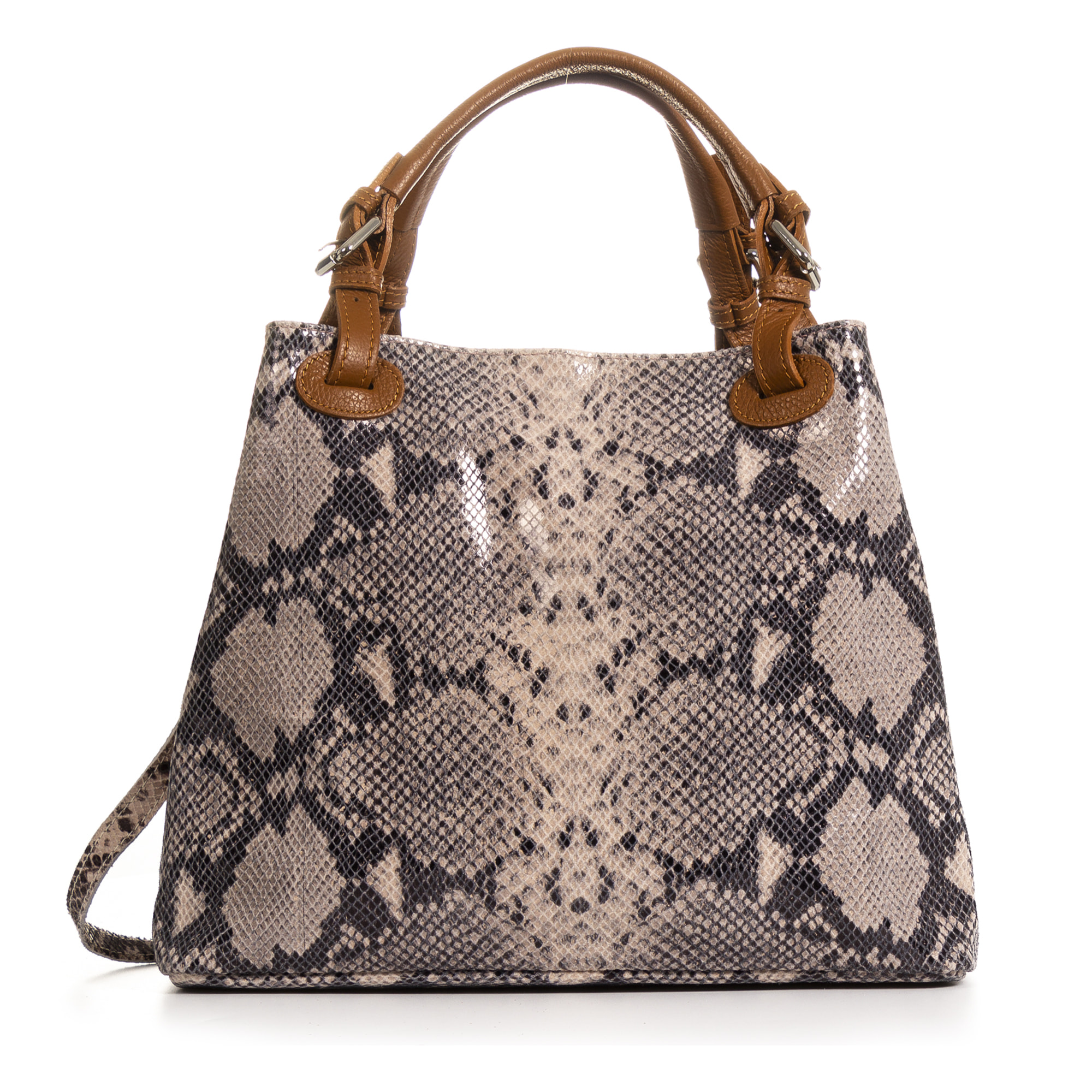 Emanuela Borsa tote Donna.Pelle autentica Camoscio Python Dollaro