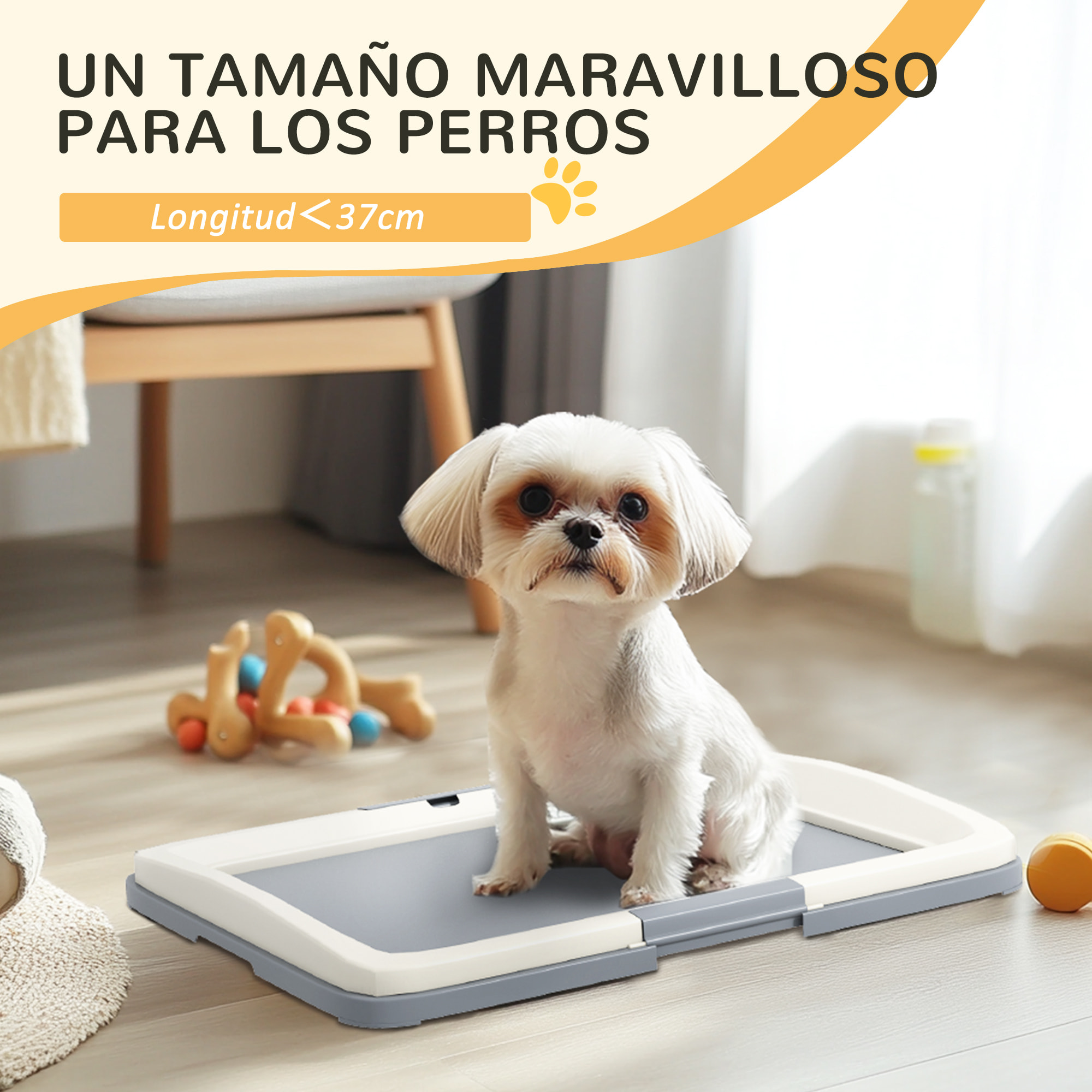 Inodoro para Perros Arenero para Perros con Bandeja para Entrenamiento de Cachorros en Exterior e Interior 63x48,5x6 cm Gris