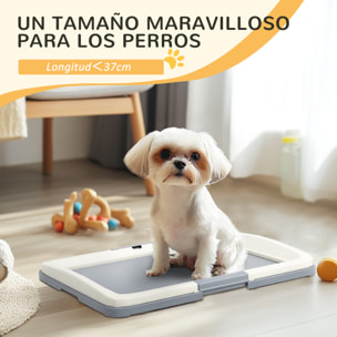 Inodoro para Perros Arenero para Perros con Bandeja para Entrenamiento de Cachorros en Exterior e Interior 63x48,5x6 cm Gris