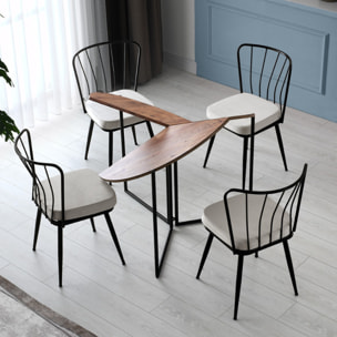 Table de salle à manger pliable couleur bois GITEGA