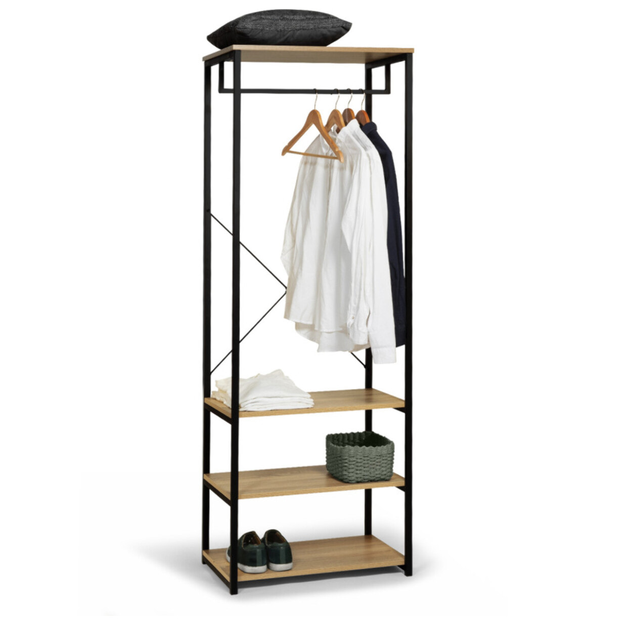 Dressing Memphis avec penderie et étagères 60x167cm