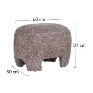 Olbia - pouf - en tissu texturé - Taupe