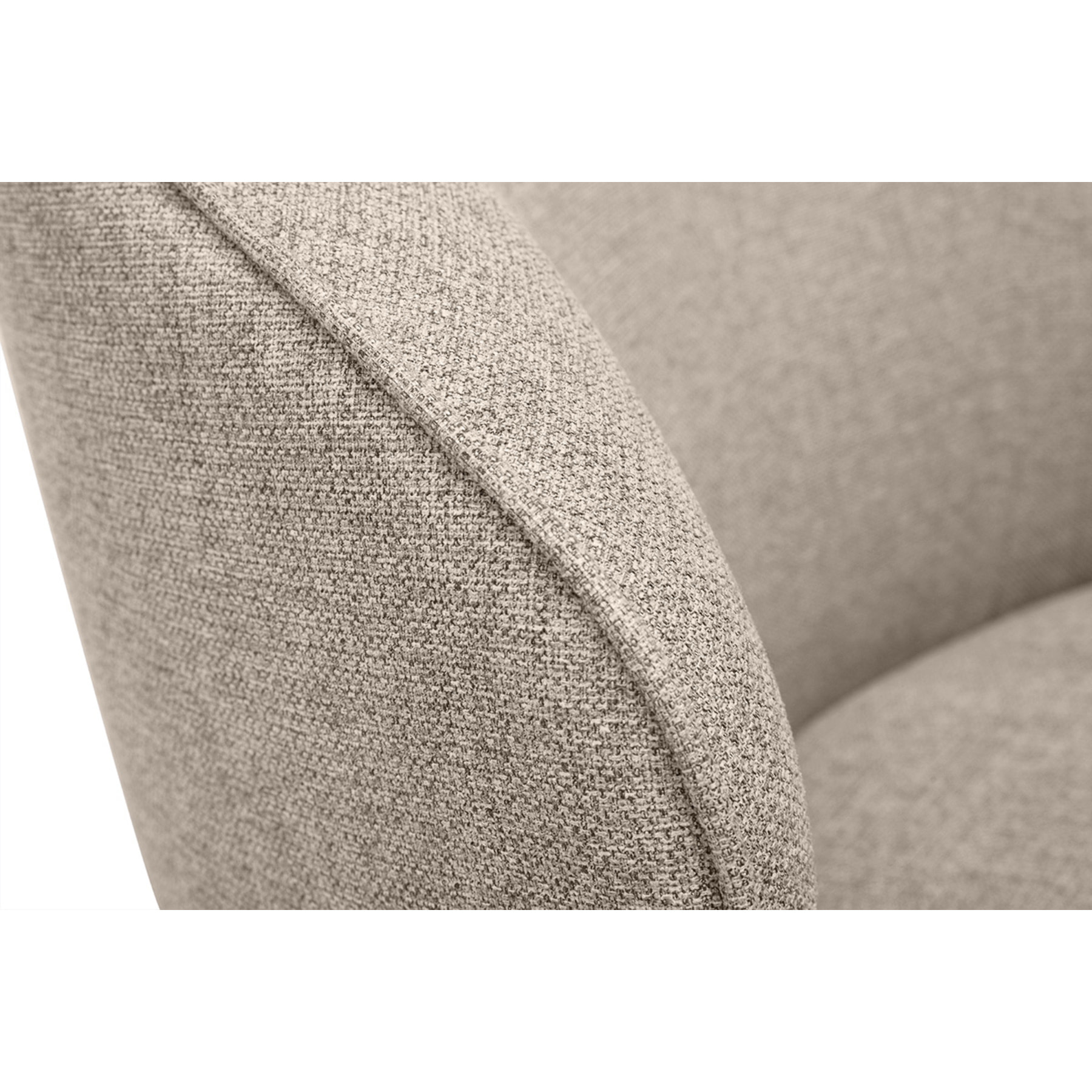 Fauteuil design pivotant en tissu taupe AMBER