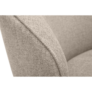 Fauteuil design pivotant en tissu taupe AMBER