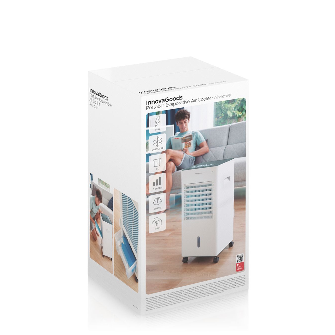 Climatizzatore evaporativo portatile Airvecove - 65 W - bianco e grigio - 5 L - 27 x 60 x 31,7 cm