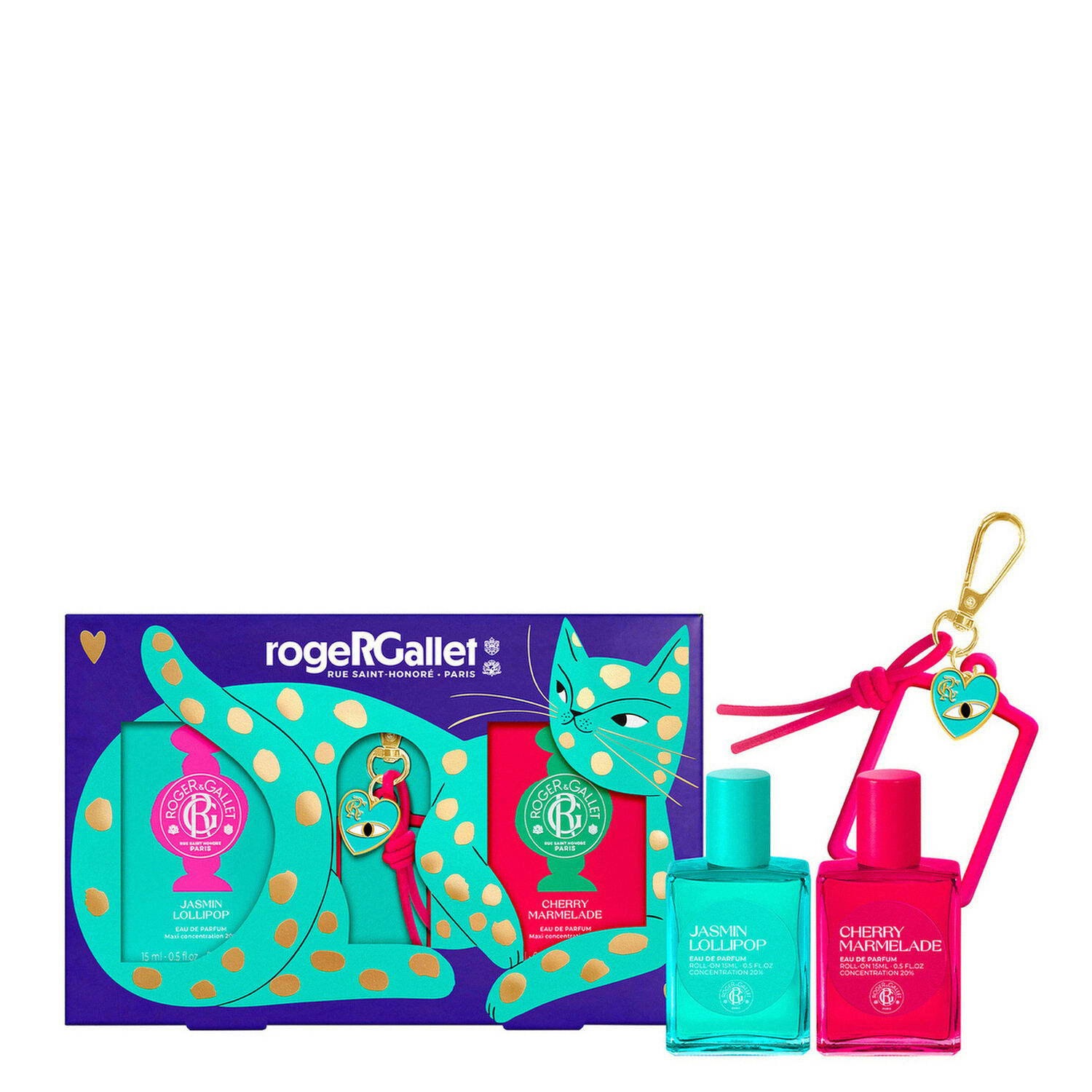 Jasmin Lollipop & Cherry Marmelade - Coffret Eau de Parfum Roll-On 2x15 ml + Charms