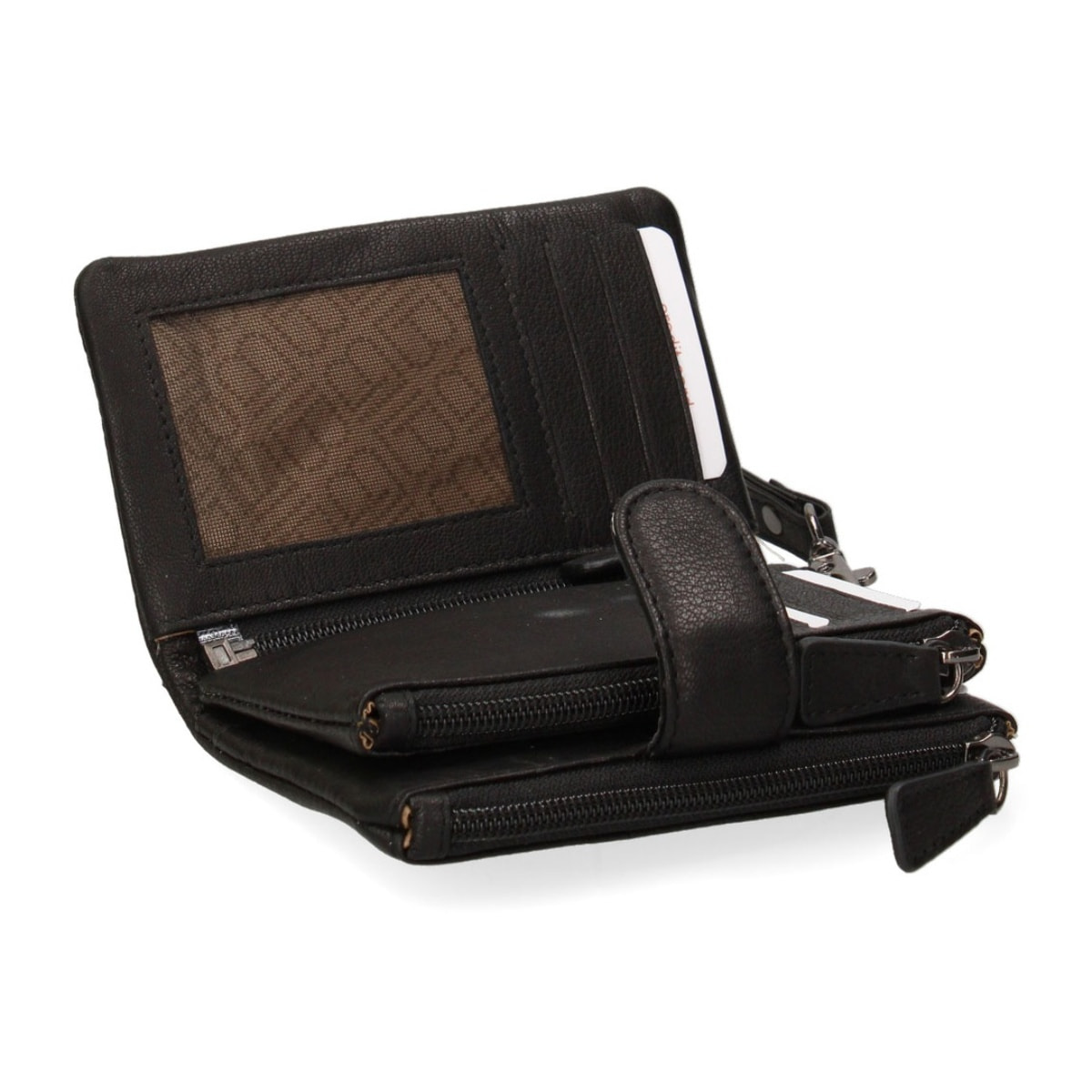 Portafoglio donna in vera pelle - Modello False - Casual - 13.5 x 10.0 x 3.0 cm