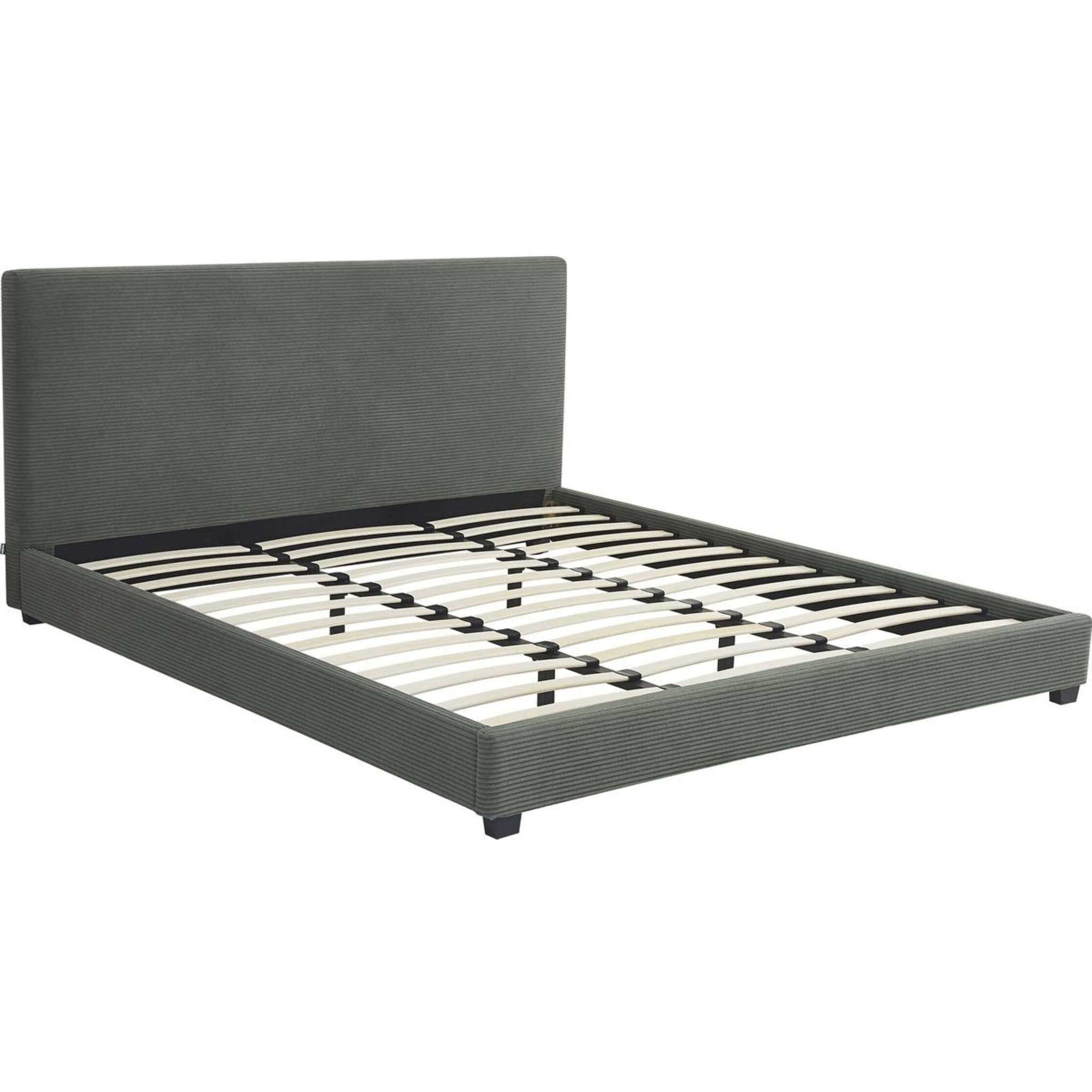 Lit avec tête de lit en velours côtelé - WILLIAM